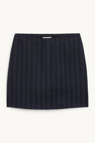 Dames - Skort - krijtstrepen - donkerblauw