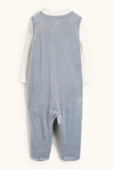 Unisexe - Ours polaire - ensemble avec grenouillère - côtelé - 2 pièces - gris