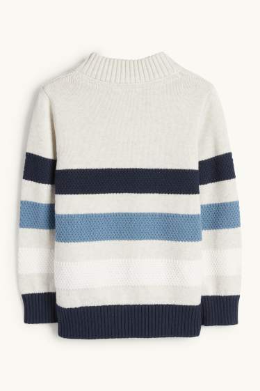 Nen - La Patrulla Peluda - Chase, Marshall, Rubble - jersei - de ratlles - blau/beix