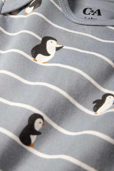 Unisex - Pinguin - Baby-Body - gestreift - blau