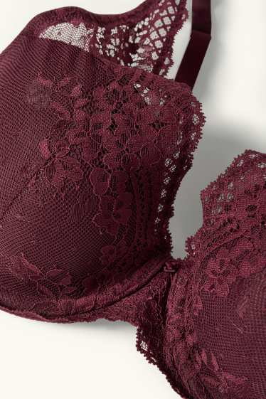 Femmes - Soutien-gorge avec armatures - PLUNGE - ampliforme - bordeaux