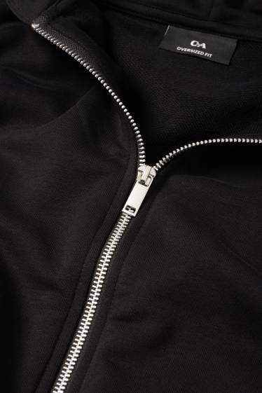 Uomo - Felpa con zip e cappuccio - nero