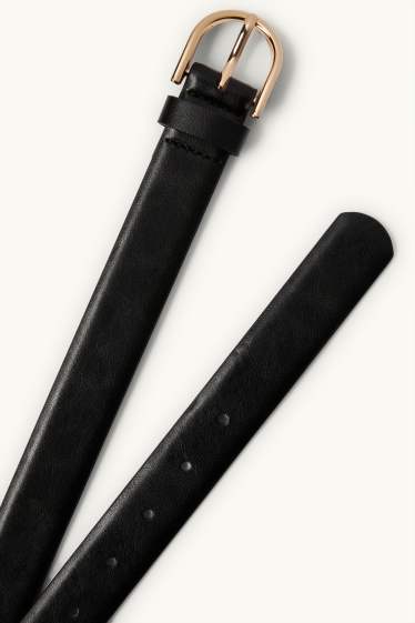 Women - Belt - faux leather - black
