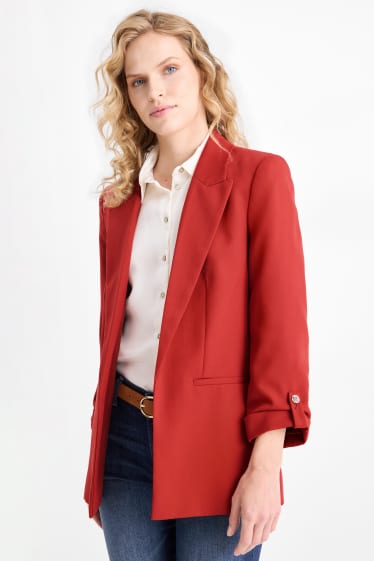 Femei - Blazer lung - regular fit - roșu