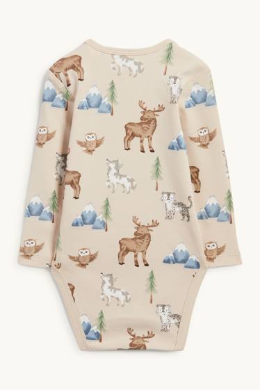 Unisex - Bosdieren - rompertje - licht beige