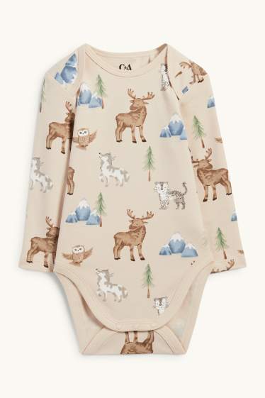 Unisex - Bosdieren - rompertje - licht beige