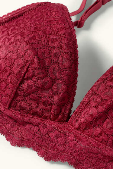 Femmes - Soutien-gorge sans armature - ampliforme - rouge foncé