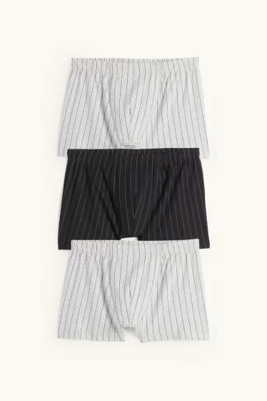 Herren - Multipack 3er - Trunks - Nadelstreifen - schwarz