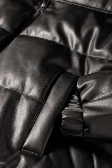 Home - Jaqueta embuatada - pell sintètica - negre