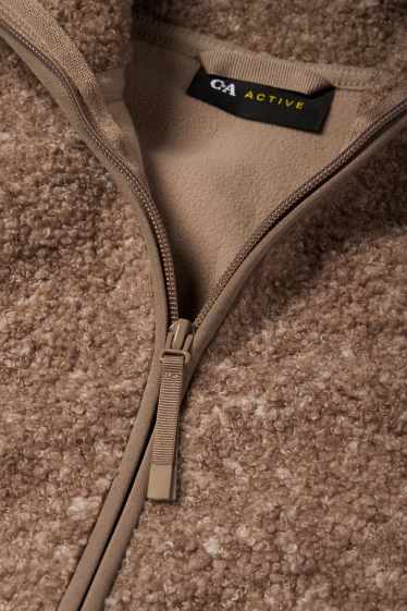 Damen - Bouclé-Funktions-Sweatjacke - braun