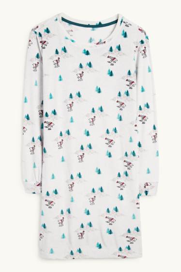 Donna - Camicia da notte - Snoopy - grigio chiaro melange