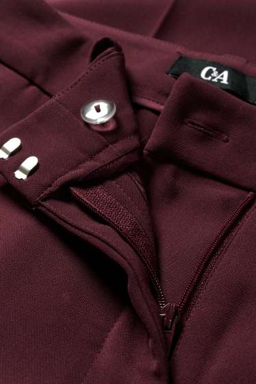 Femmes - Pantalon de bureau - high waist - wide leg - bordeaux