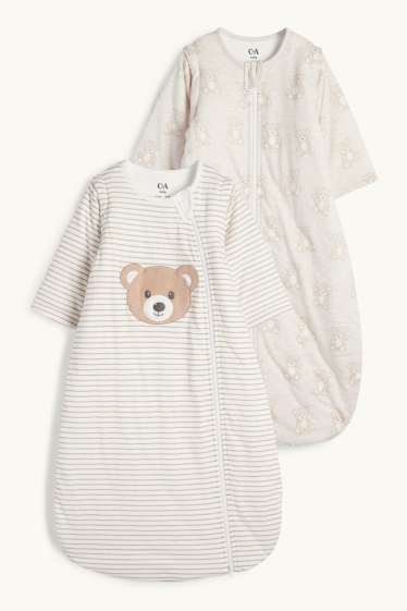 Baby Boys - Multipack of 2 - teddy bear - baby sleeping bag - 0-4 months - light beige
