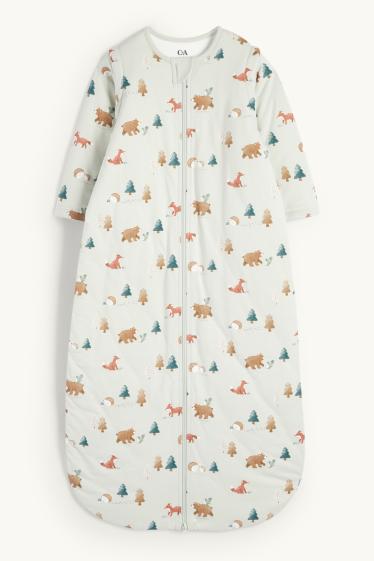 Baby Girls - Woodland animals - baby sleeping bag - 6-18 months - mint green