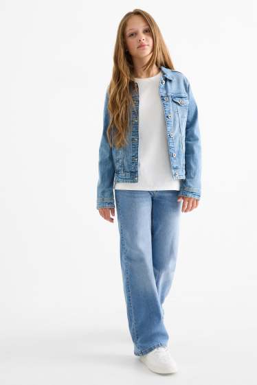 Children Girls - Wide leg jeans - denim-light blue
