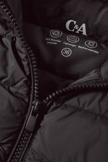 Femmes - Doudoune sans manches à capuche - noir