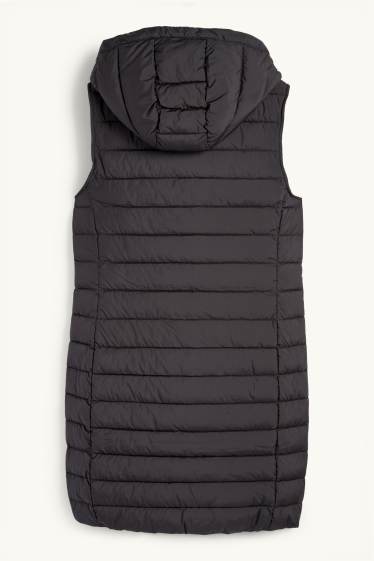 Femmes - Doudoune sans manches à capuche - noir