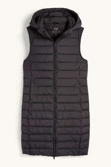 Femmes - Doudoune sans manches à capuche - noir