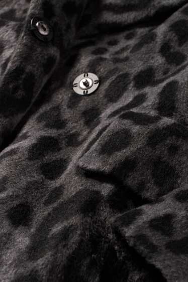 Femmes - Manteau - imprimé léopard - gris foncé