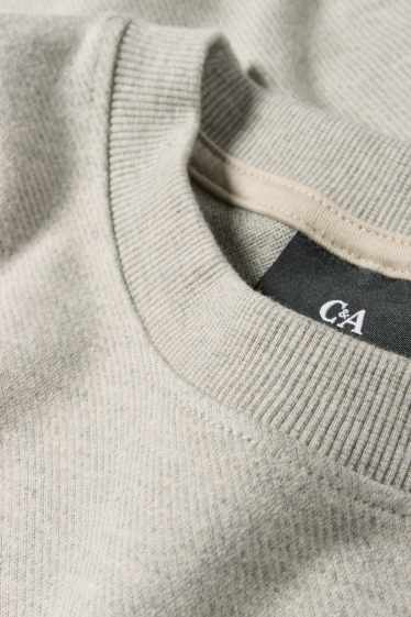 Hommes - Sweat - à rayures - gris clair