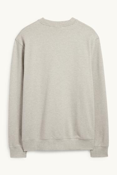 Hommes - Sweat - à rayures - gris clair