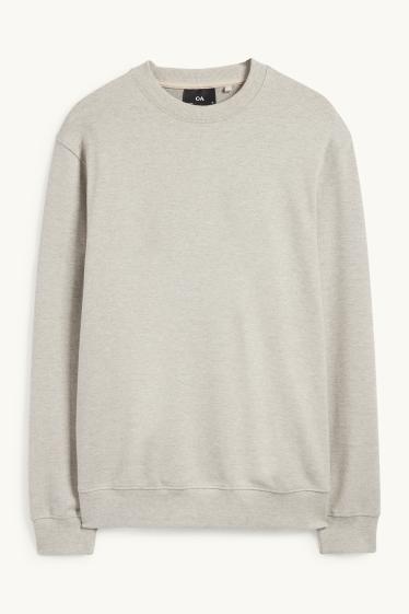 Hommes - Sweat - à rayures - gris clair