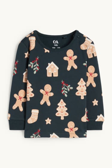 Baby Mädchen - Mini Me - Lebkuchen - Baby-Weihnachts-Pyjama - 2 teilig - dunkelgrün