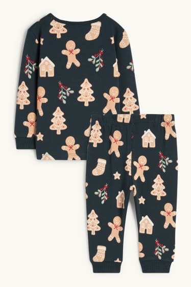 Baby Mädchen - Mini Me - Lebkuchen - Baby-Weihnachts-Pyjama - 2 teilig - dunkelgrün