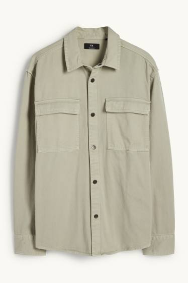 Herren - Jeanshemd - Relaxed Fit - Kent - hellgrün