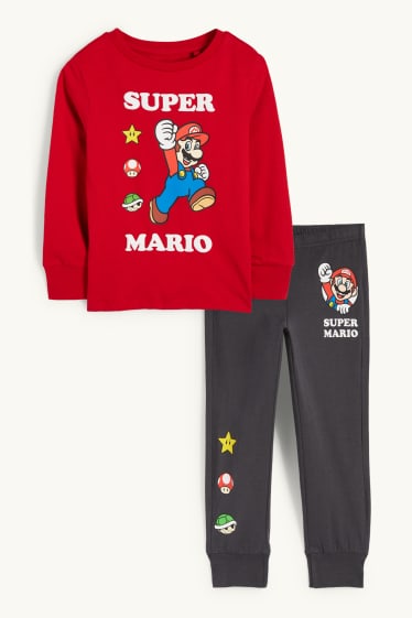 Děti - chlapci - Super Mario - pyžamo - 2dílné - červená