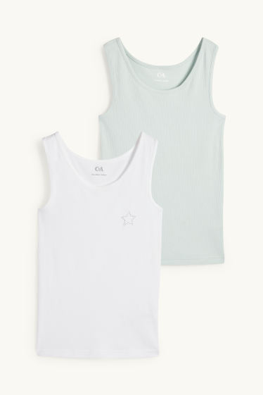 Nena - Paquet de 2- estrella - samarreta interior - verd clar