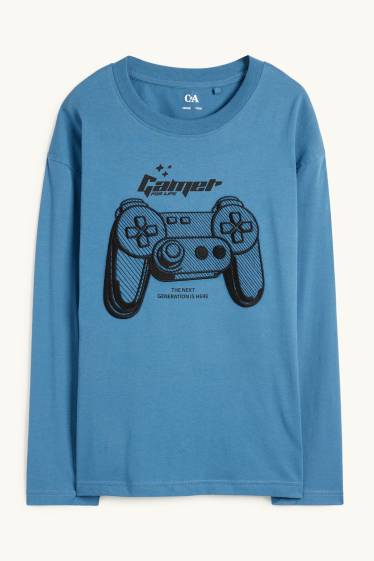 Enfants garçons - Controller jeux vidéo - haut à manches longues - bleu