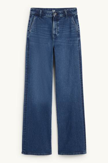 Femmes - Wide leg jean - high waist - LYCRA® - jean bleu