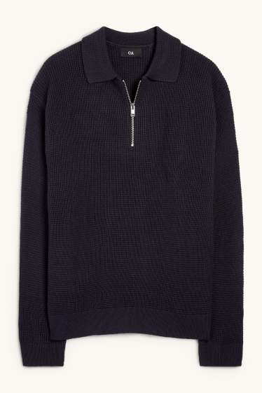 Home - Jersei - texturat - blau fosc