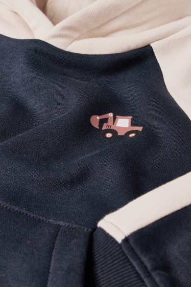 Kinderen: jongens - Graafmachine - hoodie - donkerblauw