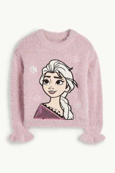 Enfants filles - La Reine des Neiges - pull - violet clair