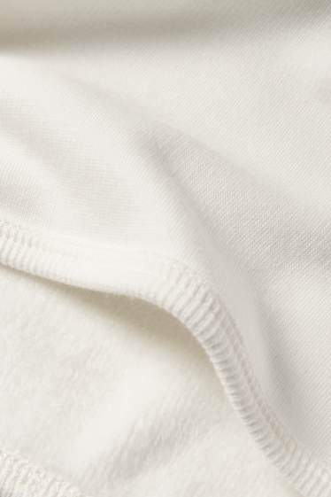 Unisexe - Tic et Tac - sweat bébé - doublure en peluche - blanc crème