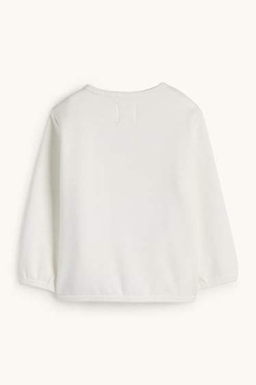 Unisexe - Tic et Tac - sweat bébé - doublure en peluche - blanc crème