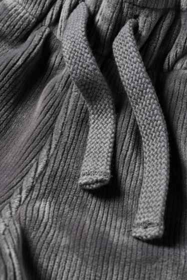 Kinder Jungen - Jogginghose - gerippt - dunkelgrau