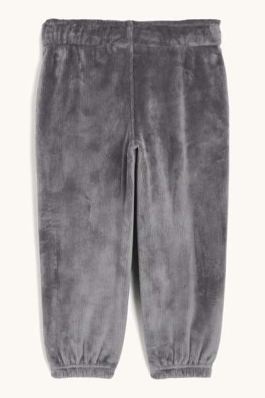 Kinder Jungen - Jogginghose - gerippt - dunkelgrau
