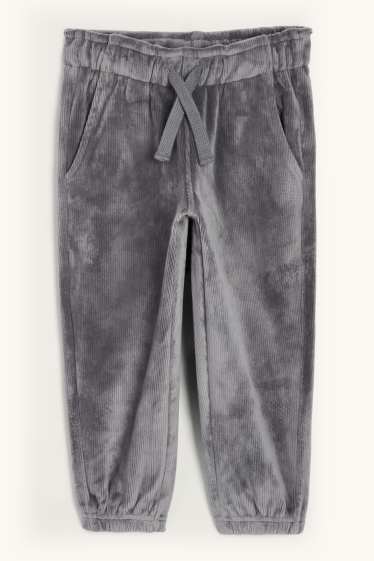 Kinder Jungen - Jogginghose - gerippt - dunkelgrau