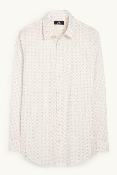 Bărbați - Set - pulover cu decolteu în V și cămașă office - 2 piese - bej deschis