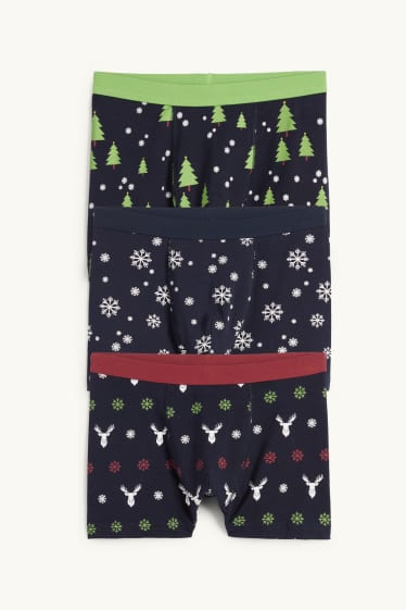 Nen - Paquet de 3 - bòxers nadalencs - blau fosc