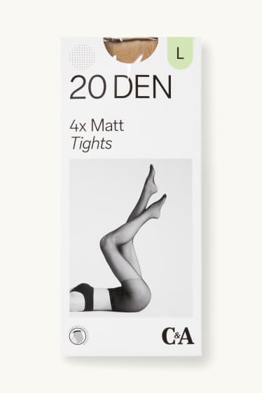 Damen - Multipack 4er - Feinstrumpfhose - 20 DEN - puder