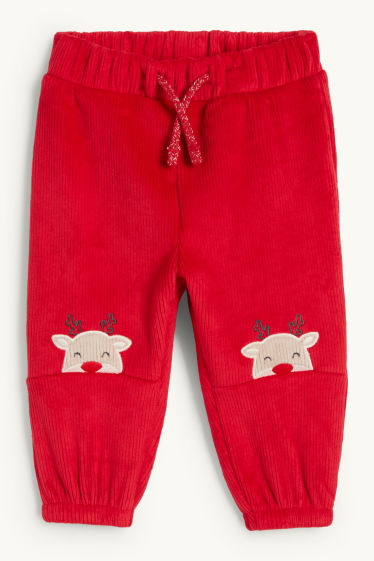 Nadó nen - Ren - pantalons de xandall tèrmics nadalencs per a nadó - acanalats - vermell