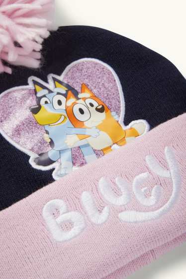 Kinder Mädchen - Bluey - Bommelmütze - dunkelblau