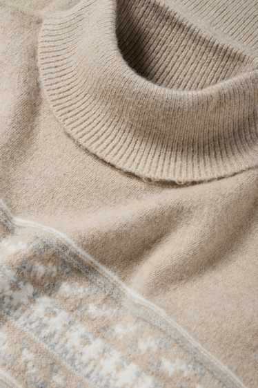 Men - Turtleneck jumper - patterned - light beige