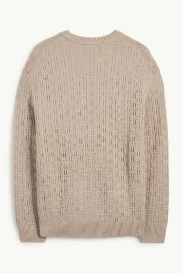 Uomo - Maglione - tramato - beige chiaro