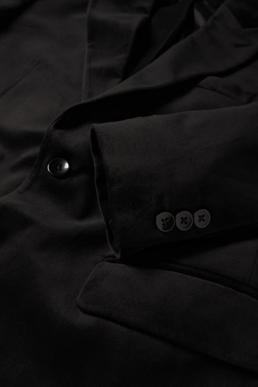 Hombre - Americana aterciopelada - slim fit - Stretch - negro