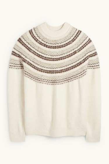 Bărbați - Pulover - cu model - alb-crem
